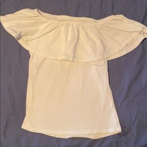 Girls white ruffled top